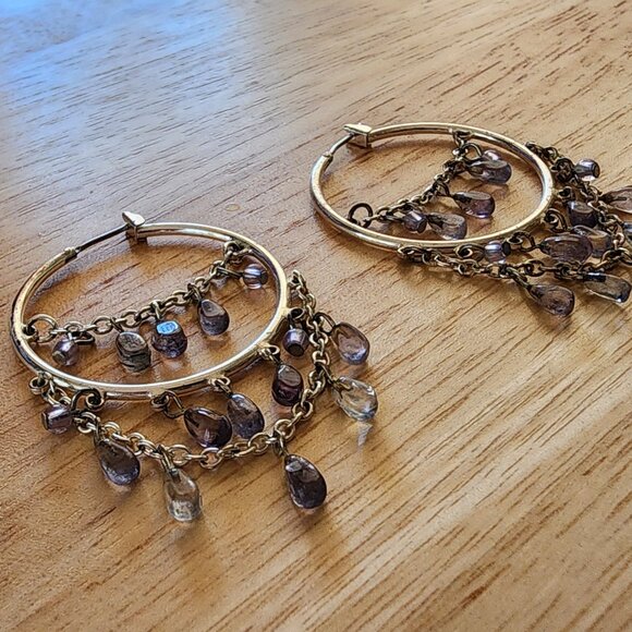 Etsy Vintage Silver Tone/Purple Chandelier Earrings - Picture 8 of 12